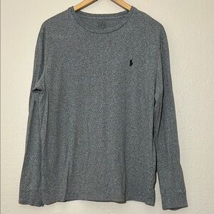 Gray Polo Long Sleeve Tee Shirt